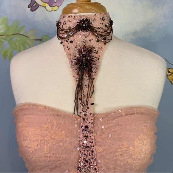 Orna Farho Pink Haltered Dress Altered - Picture 4 of 8